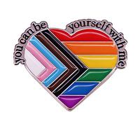 Christol Brosche Gay Badge You Can Be Yourself with Me Emaille Pin Safe Space Trans Flag Ally Brosche Pins für Rucksäcke Charm Schmuck Geschenk