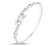 Chritice S925 Armreif Damen, Armband Damen Armreif 925 Sterling Silber Nagel Armreifdamen Armbänder 925 Armbandamen Umfang Armband 17CM Silber Armreifen mit Zirkon Geschenk für Valentinstag Frauen