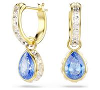 Chroma Drop-Ohrhänger, Tropfenschliff, Blau, 18K goldbeschichtet OS