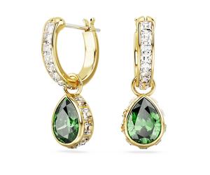 Chroma Drop-Ohrhänger, Tropfenschliff, Grün, 18K Goldbeschichtet OS