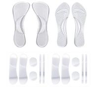 CHROMACRAFT 2 Paar Hochhackige Schuhe, Silikon-Einlegesohlen Und 2 Drei-In-Eins-Anti-Verschleiß-Fußpflaster, Rutschfeste Einlegesohlen, Wasserdichte Einlegesohlen, Schuhzubehör