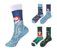 CHROMACRAFT 2 Paar Socken Mit Charakterdruck, Personalisierte Retro-Socken, Kreative Drucksocken, Modesocken, Wadensocken, Weiche Elastische Socken