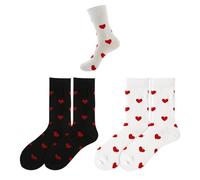 CHROMACRAFT 2 Paar Socken Mit Liebesdruck, Damen-Socken In Der Mitte Der Wade, Süße Socken, Weiche Und Atmungsaktive Socken, Modische Damensocken