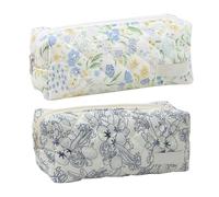 CHROMACRAFT 2 Stück Federmäppchen mit Blumendruck, kosmetikfähige Tasche für Reisen