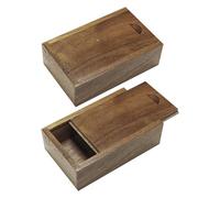 CHROMACRAFT 2 Stück Push-Pull-Schmuckkästchen, Holz-Schmuckkästchen, Einfache Retro-Schmuckschatulle, Aufbewahrungsbox Für Kleine Gegenstände, Wohnaccessoires