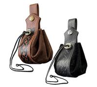 CHROMACRAFT 2 Stück Retro-Hüfttaschen, Pu-Er-Hüfttaschen, Tragbare Hüfttaschen, Kordelzug-Hüfttaschen, Bekleidungszubehör