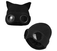 CHROMACRAFT 2 Stück Strickmützen Mit Schutzbrille, Skimützen, Winddichte Warme Mützen, Herbst- Und Winterwollmützen, Outdoor-Kälteschutzprodukte