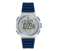 Chronograph ADIDAS ORIGINALS "EXPRESSION THREE DIGITAL", blau, Armbanduhren, Damen, Chronograph, Quarzuhr, Armbanduhr, Herrenuhr, Damenuhr,Silikonarmband,Stoppfunktion (67862143-0) blau
