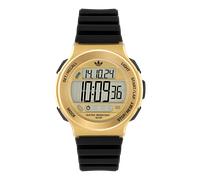 Chronograph ADIDAS ORIGINALS "EXPRESSION THREE DIGITAL", gold (schwarz, goldfarben), Armbanduhren, Damen, Chronograph, Quarzuhr, Armbanduhr, Herrenuhr, Damenuhr,Silikonarmband,Stoppfunktion (53527926-