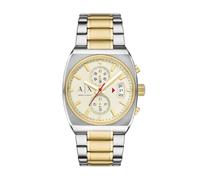Chronograph ARMANI EXCHANGE, gold (edelstahlfarben, gelbgoldfarben), Armbanduhren, Herren, Chronograph, Quarzuhr, Armbanduhr, Herrenuhr, Edelstahlarmband, analog, Tag (87576144-0) edelstahlfarben, gel