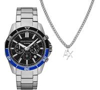 Chronograph ARMANI EXCHANGE, silber (silberfarben, schwarz), Armbanduhren, Herren, Chronograph, Quarzuhr, Armbanduhr, Herrenuhr, Edelstahlarmband, Geschenkidee, Tag (18702820-0) silberfarben, schwarz
