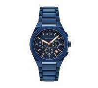 Chronograph ARMANI EXCHANGE "SYNC", blau (blau, dunkelblau), Armbanduhren, Damen, Chronograph, Quarzuhr, Armbanduhr, Herrenuhr, Edelstahlarmband, analog, Tag (79483701-0) blau, dunkelblau