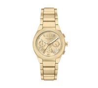 Chronograph ARMANI EXCHANGE "SYNC", gold (gelbgoldfarben), Armbanduhren, Damen, Chronograph, Quarzuhr, Armbanduhr, Edelstahlarmband, analog, Tag, Stoppfunktion (47252525-0) gelbgoldfarben