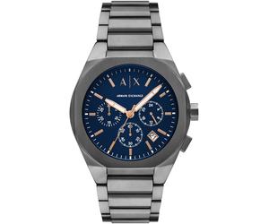 Chronograph ARMANI EXCHANGE "SYNC", grau (anthrazit, blau), Armbanduhren, Herren, Chronograph, Armbanduhr, Herrenuhr, Edelstahlarmband, analog, Tag, Stoppfunktion (30066122-0) anthrazit, blau