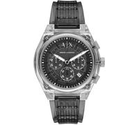Chronograph ARMANI EXCHANGE "SYNC", grau, Armbanduhren, Damen, Chronograph, Quarzuhr, Armbanduhr, Herrenuhr, Polyurethanband, Datum, Stoppfunktion (45110557-0) grau