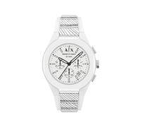 Chronograph ARMANI EXCHANGE "SYNC", weiß, Armbanduhren, Herren, Chronograph, Quarzuhr, Armbanduhr, Silikonarmband, analog, Tag, Stoppfunktion (49908825-0) weiß