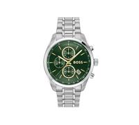 Quarzuhr BOSS "GRAND PRIX 44", silberfarben, Armbanduhren, Herren, Armbanduhr, Herrenuhr, Edelstahlarmband, analog, Tag, Stoppfunktion (40667143-0) silberfarben