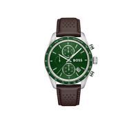 Chronograph BOSS "GRAND PRIX", grün (braun), Armbanduhren, Herren, Chronograph, Quarzuhr, Armbanduhr, Herrenuhr, Lederarmband, analog, Tag (95785043-0) braun