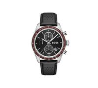 Chronograph BOSS "GRAND PRIX", schwarz, Armbanduhren, Herren, Chronograph, Quarzuhr, Armbanduhr, Herrenuhr, Lederarmband, analog, Tag (59599545-0) schwarz
