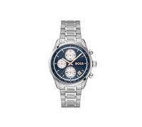 Chronograph BOSS "GRAND PRIX", silber (silberfarben, blau, weiß), Armbanduhren, Herren, Chronograph, Quarzuhr, Armbanduhr, Damenuhr, Herrenuhr, Edelstahlarmband, analog (57654118-0) silberfarben, blau