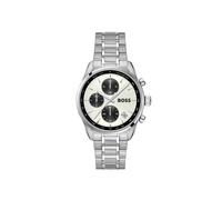 Chronograph BOSS "GRAND PRIX", silber (silberfarben, weiß, schwarz), Armbanduhren, Herren, Chronograph, Quarzuhr, Armbanduhr, Damenuhr, Herrenuhr, Edelstahlarmband, analog (62196950-0) silberfarben, w