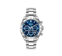 Chronograph BOSS "HERO 2.0", silberfarben, Armbanduhren, Herren, Chronograph, Quarzuhr, Armbanduhr, Herrenuhr, Edelstahlarmband, analog, Tag (86564556-0) silberfarben