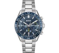 BOSS Chronograph mit Gliederarmband und blauem Zifferblatt - Style RUNNER, 58137098 Silber ONESI
