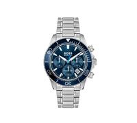 Chronograph BOSS "SEALINER", silberfarben, blau, Armbanduhren, Herren, Chronograph, Quarzuhr, Armbanduhr, Herrenuhr, Edelstahlarmband, analog, Tag (90735715-0) silberfarben, blau