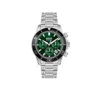 Chronograph BOSS "SEALINER", silberfarben, grün, Armbanduhren, Herren, Chronograph, Quarzuhr, Armbanduhr, Herrenuhr, Edelstahlarmband, analog, Tag (31205426-0) silberfarben, grün