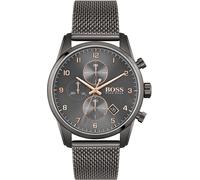 Chronograph BOSS "SKYMASTER", grau (anthrazit), Armbanduhren, Herren, Chronograph, Quarzuhr, Herrenuhr, Armbanduhr, Stoppfunktion, Edelstahlarmband (60550813-0) anthrazit