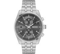 Chronograph BOSS "SKYTRAVELLER", silber (silberfarben, anthrazit), Armbanduhren, Herren, Chronograph, Quarzuhr, Armbanduhr, Herrenuhr, Edelstahlarmband, analog, Tag (20119712-0) silberfarben, anthrazi