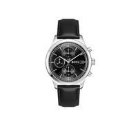 Chronograph BOSS "STRATUS", schwarz, silberfarben, Armbanduhren, Herren, Chronograph, Quarzuhr, Armbanduhr, Herrenuhr, Lederarmband, analog, Tag (14835354-0) schwarz, silberfarben
