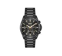 Chronograph BOSS "STRIKE CHRONO", schwarz, schwarz, gelbgoldfarben, Armbanduhren, Herren, Chronograph, Quarzuhr, Armbanduhr, Herrenuhr, Edelstahlarmband, analog, Tag (63588861-0) schwarz, schwarz, gel