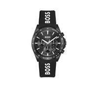 Chronograph BOSS "STRIKE CHRONO", schwarz (schwarz, schwarz), Armbanduhren, Herren, Chronograph, Quarzuhr, Armbanduhr, Herrenuhr, Silikonarmband, analog, Tag (85486615-0) schwarz, schwarz