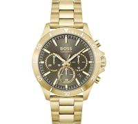 Chronograph BOSS "TROPER", gold (goldfarben), Armbanduhren, Herren, Chronograph, Quarzuhr, Herrenuhr, Armbanduhr, Stoppfunktion, Edelstahlarmband (29333454-0) goldfarben