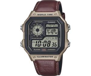 Chronograph, braun, bronzefarben, CASIO TIMELESS COLLECTION, Armbanduhren, Herren, Chronograph, Quarzuhr, Armbanduhr, Herrenuhr, Lederarmband, Digitaluhr (93467869-0)