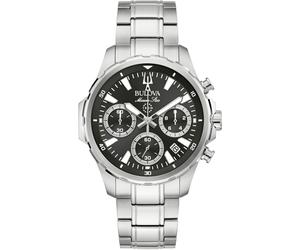 Chronograph BULOVA "Marine Star Series B", silber (silberfarben, schwarz), Armbanduhren, Herren, Chronograph, Quarzuhr, Armbanduhr, Herrenuhr, Edelstahlarmband, analog (68777038-0)