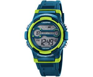 Chronograph CALYPSO WATCHES "Digital Crush", blau (petrolfarben), Armbanduhren, Damen, Chronograph, Armbanduhr, Quarzuhr, Damenuhr, Herrenuhr, digital, Stoppfunktion (81915642-0) petrolfarben