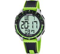 Chronograph CALYPSO WATCHES "Urban Digital", hellgrün, schwarz, Armbanduhren, Herren, Chronograph, Quarzuhr, Armbanduhr, Herrenuhr, digital, Tag, Wochentag, Monat, Jahr (73984927-0) hellgrün, schwarz