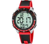 Chronograph CALYPSO WATCHES "Urban Digital", rot, schwarz, Armbanduhren, Herren, Chronograph, Quarzuhr, Armbanduhr, Herrenuhr, digital, Tag, Wochentag, Monat, Jahr (97827921-0) rot, schwarz