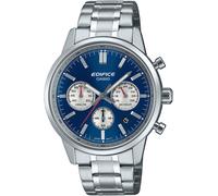 Chronograph CASIO EDIFICE, blau, edelstahlfarben, Armbanduhren, Herren, Chronograph, Quarzuhr, Armbanduhr, Herrenuhr, Edelstahlarmband, analog, Tag (45851266-0) blau, edelstahlfarben