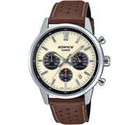Casio Herren Armbanduhr Edifice EFR-575L-7AEF Chronograph Edelstahl Lederband braun