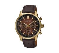Chronograph CASIO EDIFICE, braun, goldfarben, Armbanduhren, Herren, Chronograph, Quarzuhr, Armbanduhr, Herrenuhr, Lederarmband, analog, Tag (78676009-0) braun, goldfarben