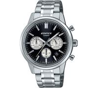 Chronograph CASIO EDIFICE, schwarz (schwarz, edelstahlfarben), Armbanduhren, Herren, Chronograph, Quarzuhr, Armbanduhr, Herrenuhr, Edelstahlarmband, analog, Tag (87411201-0) schwarz, edelstahlfarben