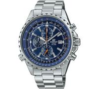 Chronograph CASIO EDIFICE, silber (dunkelblau, silberfarben), Armbanduhren, Damen, Chronograph, Quarzuhr, Armbanduhr,Herrenuhr,Edelstahlarmband,bis 10 bar wasserdicht (42779042-0) dunkelblau, silberfa