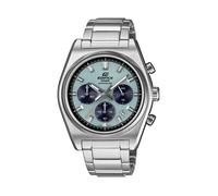 Chronograph CASIO EDIFICE, silber (edelstahlfarben, hellblau), Armbanduhren, Herren, Chronograph, Quarzuhr, Armbanduhr, Herrenuhr, Edelstahlarmband, analog, Tag (37715500-0) edelstahlfarben, hellblau