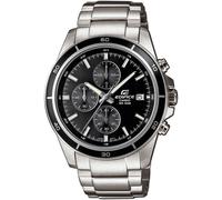 Chronograph CASIO EDIFICE, silber (silberfarben, schwarz), Armbanduhren, Herren, Chronograph, Quarzuhr,Armbanduhr,Herrenuhr, bis 10 bar wasserdicht,Edelstahlarmband (32551941-0) silberfarben, schwarz