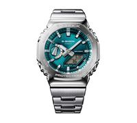 Chronograph CASIO G-SHOCK, edelstahlfarben, petrol, Armbanduhren, Herren, Chronograph, Quarzuhr, Armbanduhr, Herrenuhr, Edelstahlarmband, analog, digital (22463868-0) edelstahlfarben, petrol