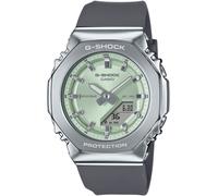 Chronograph CASIO G-SHOCK, grau (grau, mintgrün), Armbanduhren, Damen, Chronograph, Quarzuhr, Armbanduhr, Damenuhr, Herrenuhr, Stoppfunktion, Resinband (52528669-0) grau, mintgrün