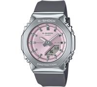 Chronograph CASIO G-SHOCK, grau (grau, rosa), Armbanduhren, Damen, Chronograph, Quarzuhr, Armbanduhr, Damenuhr, Herrenuhr, Stoppfunktion, Resinband (24648423-0) grau, rosa